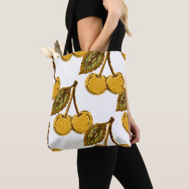 Golden Metallic Cherries Pattern Tasche