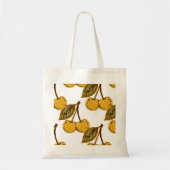 Golden Metallic Cherries Pattern Tragetasche (Vorne)