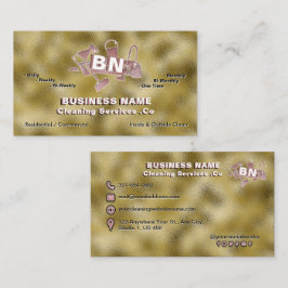 Golden Metallic Clearing Services Rose Gold Logo Visitenkarte
