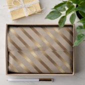 Golden Metallic Diagonal Stripes Seidenpapier (Geschenk)