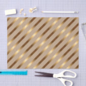 Golden Metallic Diagonal Stripes Seidenpapier (Handwerk)