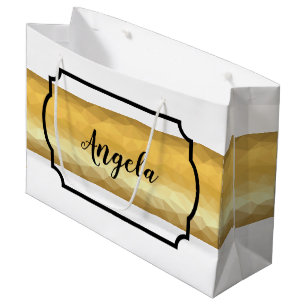 Golden Metallic Effekt geometrische Gestaltung bev Große Geschenktüte