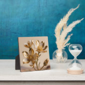 Golden Metallic Flowers Luxe Botanical Elegance Fotoplatte (InSitu)