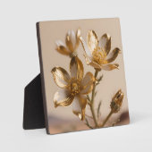 Golden Metallic Flowers Luxe Botanical Elegance Fotoplatte (Vorderseite)