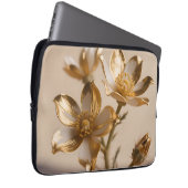 Golden Metallic Flowers Luxe Botanical Elegance Laptopschutzhülle (Vorne Rechts)