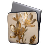 Golden Metallic Flowers Luxe Botanical Elegance Laptopschutzhülle (Vorderseite Links)