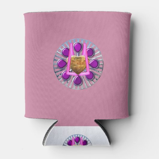 Golden Metallic Heart Stand Dosenkühler (Vorderseite)