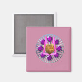 Golden Metallic Heart Stand Magnet (Vorderseite/Rückseite)