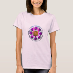 Golden Metallic Heart Stand T-Shirt