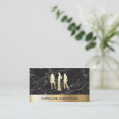 Golden Metallic Models | Schwarzer Marmorfarbblock Visitenkarte (Stehend Vorderseite)