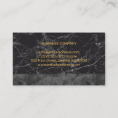 Golden Metallic Models | Schwarzer Marmorfarbblock Visitenkarte (Rückseite)