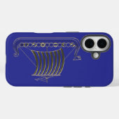 Golden Metallic Outline of a Longboat Phone Cover (Rückseite (Horizontal))