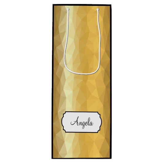 Golden metallic Schwarz eleganter Weinbeutel mit N Geschenktüte Für Weinflaschen (Vorderseite)