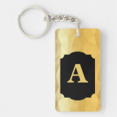 Golden metallic Schwarz, kundenspezifisch monogram Schlüsselanhänger (Vorderseite)