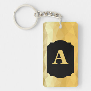 Golden metallic Schwarz, kundenspezifisch monogram Schlüsselanhänger