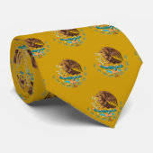 Golden Mexico Eagle Fashion Krawatte, mexikanische Krawatte (Gerollt)