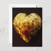 Golden Midas Touched Heart Glass Art Postkarte (Vorne/Hinten)