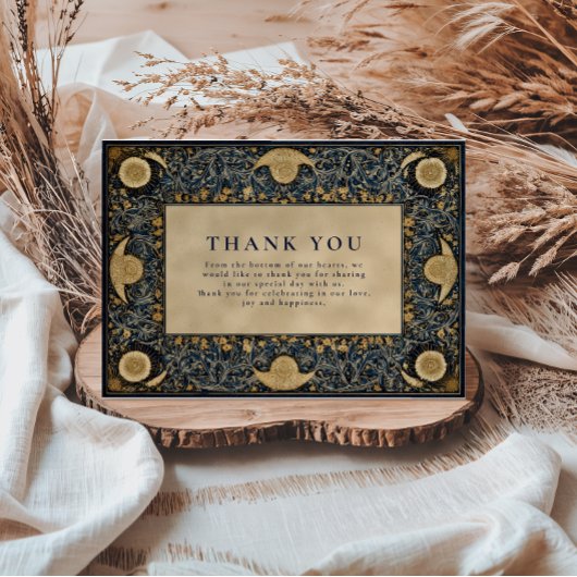 Golden Midnight Celestial Wedding Dankeskarte