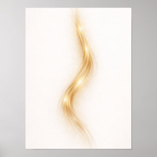 Golden Minimal Flow III Wandkunst – Elegantes Gold Poster