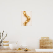 Golden Minimal Flow Wall Art – Elegant Gold  Poster (Küche)