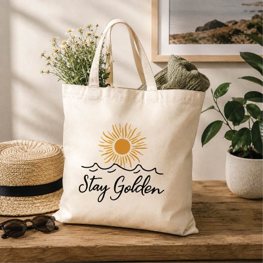 Golden Minimalistisch Tote Bag bleibe Tragetasche