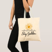 Golden Minimalistisch Tote Bag bleibe Tragetasche (Vorderseite (Produkt))