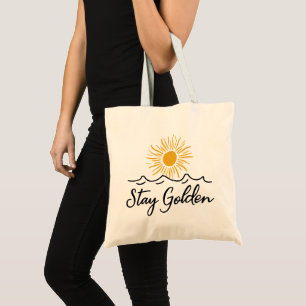 Golden Minimalistisch Tote Bag bleibe Tragetasche