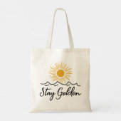 Golden Minimalistisch Tote Bag bleibe Tragetasche (Rückseite)