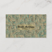 Golden & Minty Turquoise Glitzer Swirl Luxuriöser Visitenkarte (Vorderseite)