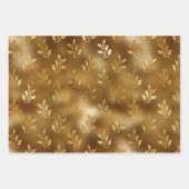 Golden Mistletoe Weihnachts-Wrapping Paper Geschenkpapier Set (Vorderseite)