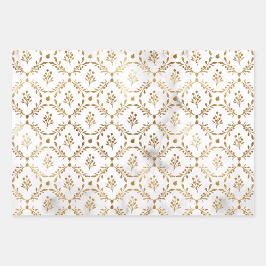 Golden Mistletoe Weihnachts-Wrapping Paper Geschenkpapier Set (Vorderseite 3)