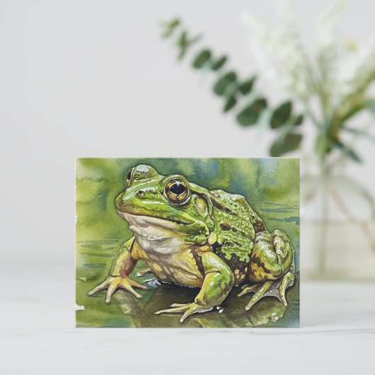 Golden-Mit Augen Frog Postkarte für Postüberquerun (Stehend Vorderseite)