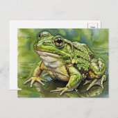 Golden-Mit Augen Frog Postkarte für Postüberquerun (Vorne/Hinten)