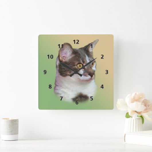 Golden-mit Augen Quadratische Wanduhr (Zuhause)