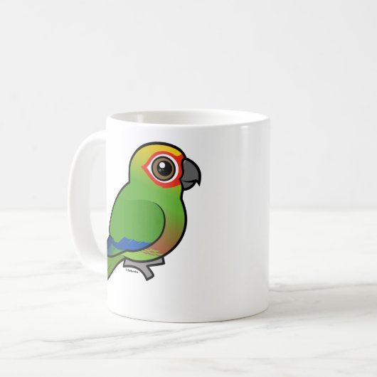 Golden-mit einer Kappe bedeckter Parakeet Kaffeetasse (Vorderseite Links)