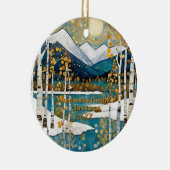 Golden Modern Aspen Mountains Keramik Ornament (Rechts)