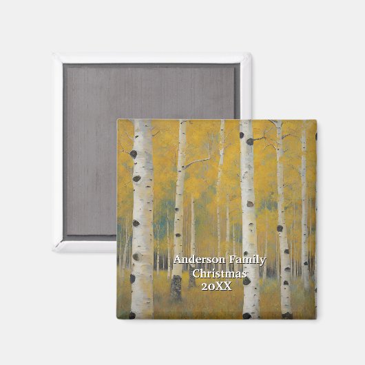 Golden Modern Aspen Trees Magnet (Vorderseite/Rückseite)