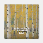 Golden Modern Aspen Trees Magnet (Vorne)