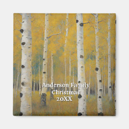Golden Modern Aspen Trees Magnet