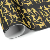 Golden Modern Classic Hip Hop Dance Black Geschenkpapier (Rolleneckpunkt)
