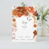 Golden Modern Copper Rich Blumenbotanicus RSVP Karte (Stehend Vorderseite)
