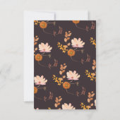 Golden Modern Copper Rich Blumenbotanicus RSVP Karte (Rückseite)