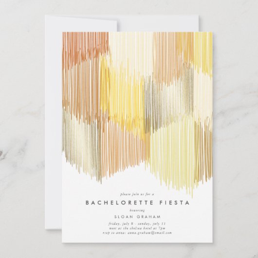 Golden Modern Fringe Junggeselinnen-Abschied Einla Save The Date (Vorderseite)