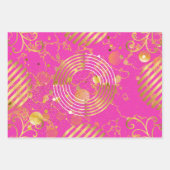 Golden Modern Geometrie und Blume Galore Geschenkpapier Set (Vorderseite)