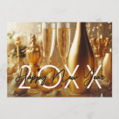 Golden Modern Happy New Year's Eve Party Einladung (Vorderseite)