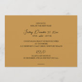 Golden Modern Happy New Year's Eve Party Einladung (Rückseite)