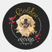 "Golden Moma: Feiern Sie die Liebe von Retrievers" Runder Aufkleber (Vorderseite)