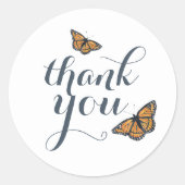 Golden Monarch Butterfly Artwork Danke Runder Aufkleber (Vorderseite)