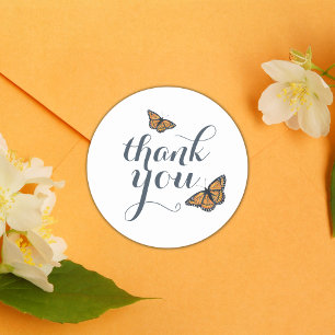 Golden Monarch Butterfly Artwork Danke Runder Aufkleber