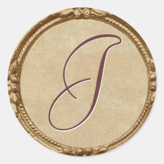 Golden Monogram Aufkleber/Siegel Runder Aufkleber